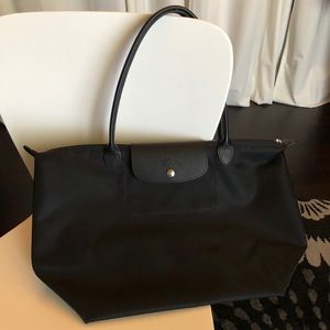Longchamp Le Pliage large nylon tote black